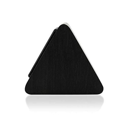 Digital Alarm Clock Wooden Alarm Clock Wood Modern Triangle Alarm Digital Desk Clock, Displays Time Date Temperature Calendar Wood Made Electric Clocks for Bedroom, Bedside - Black - color: Black