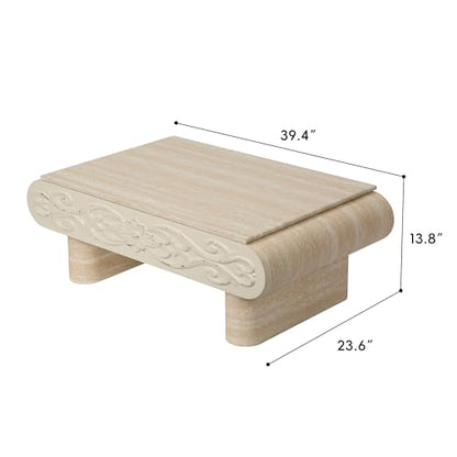 39.4" Lift Top Coffee Table with Hidden Storage & Antique Design for Living Room, Rectangular MDF Wooden Center Table Tea Table for Apartment, Beige - color: 39.4" Lift Top Coffee Table With Antique Design,beige