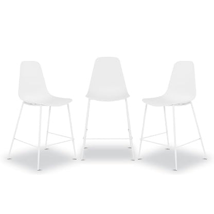 Poly & BARK Isla Bar Stools Set of 3 – Counter Height Bar Stool for Kitchen – Set of Counter Stools – Indoor/Outdoor Barstools – Modern Kitchen Bar Stools - White - color: White, style: Isla Counter Stool Set of 3