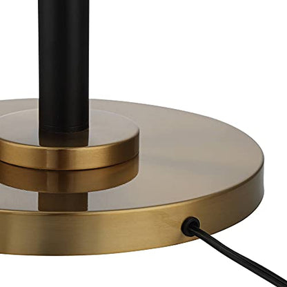 Meridian Light Blaster 72" Tall Black 4-Light Torchiere Floor Lamp | Modern Style LED Antique Brass Metal White Glass Shade for Living Room Reading House Bedroom Home Office - color: Black
