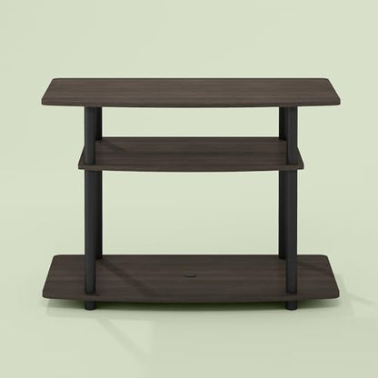 Arau TV Stand for up to 32 inch TV, Entertainment Center with Open Shelves, Easy Assembly, for Living Room, Cocoa/Black - color: Cocoa/Black
