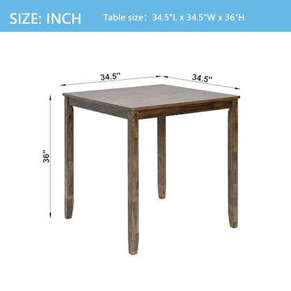 Knocbel Classic Counter Height 2-Person Dining Table for Small Space, Wooden Apartment Condo Pub Bistro Kitchen Dining Furniture (Walnut Square 36" H) - color: Walnut Square 36"h