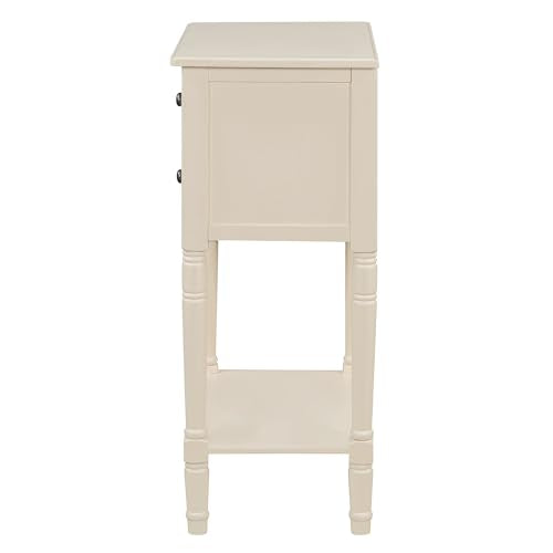 Knocbel Narrow Console Table with 3 Storage Drawers and Bottom Shelf, Entryway Hallway Foyer Slim Sofa Table for Small Spaces, Easy Assembly (Beige) - color: Beige
