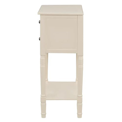 Knocbel Narrow Console Table with 3 Storage Drawers and Bottom Shelf, Entryway Hallway Foyer Slim Sofa Table for Small Spaces, Easy Assembly (Beige) - color: Beige