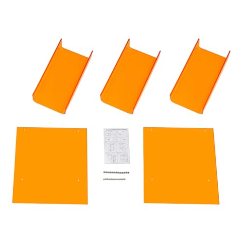 3-Tier Narrow Acrylic Side Table, Narrow End Table for Small Spaces, Side Table for Bedroom, Slim Small End Table (Orange)