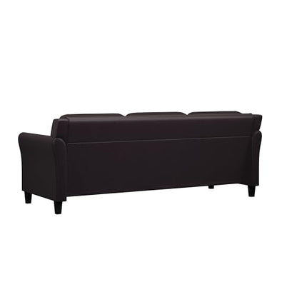 Studio Living Harrington 80.3" Sofa, Transitional Modern, Pocket Coil Comfort, Easy Assembly, Vegan Leather, Java - color: Java, size: Sofa