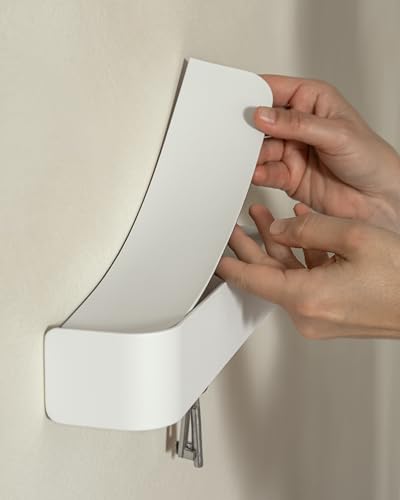 Kazai. Key Holder for Wall 'Tone' | Minimalist Key Hooks Design from Berlin | Modern Key Hanger with Metal Shelf | Key Hook Wall Mounted as Hallway Furniture | White - color: White