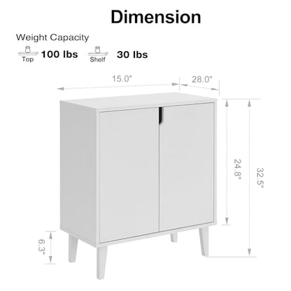 Panana White Coffee Bar Cabinet, Farmhouse Kitchen Sideboard Buffet Storage Cabinet White Accent Sideboard Buffet Cabinet for Kitchen, Dining Room, Living Room, Hallway