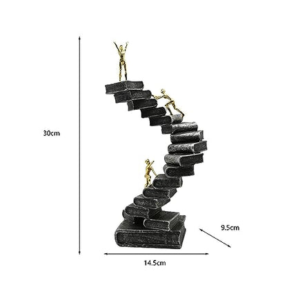 Thinker Statues Ladder Sculpture Abstract Figure Handicraft for Bookshelf Desktop Decoration