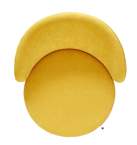 GDFStudio 27" Modern Accent Chair, Comfy Lounge Chair, Velvet Upholstered Chair, Mid Century Modern Armchair with Metal Leg, Solid Wood Frame, Cushion Barrel Side Chair for Living Room Bedroom, Yellow - color: Yellow + Velvet
