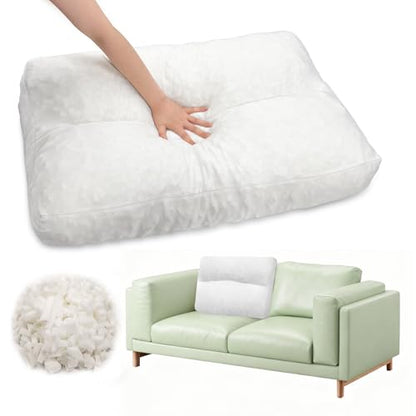 JZHLLA Shredded Foam Sofa Back Cushions Replacement Fluffy Memory Sponge Couch Pillow with Quilted Design 31x18x5 Inch Lumbar Support Pillow for Sofa Bed Floor - size: 1PCS
