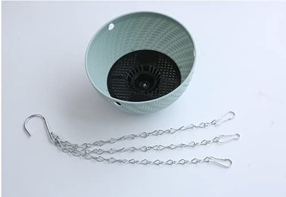 Hanging Planters Set of 5 Flower Pots Outdoor Planting or Storage for All House Plants,Flowers,Herbs, African Violets,3.5H × 6"Diameter Self-Watering Flower Pot Container White - Metal Chain