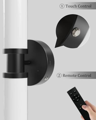 Rayogale Black Rechargeable Battery Operated Wall Sconces with Remote | White Glass Wireless Wall Lights Set of 2 with Timer Function Dimmable for Living Room Bedroom Emergency 3000K, 20.5 Inch - color: Black(White Lampshades)