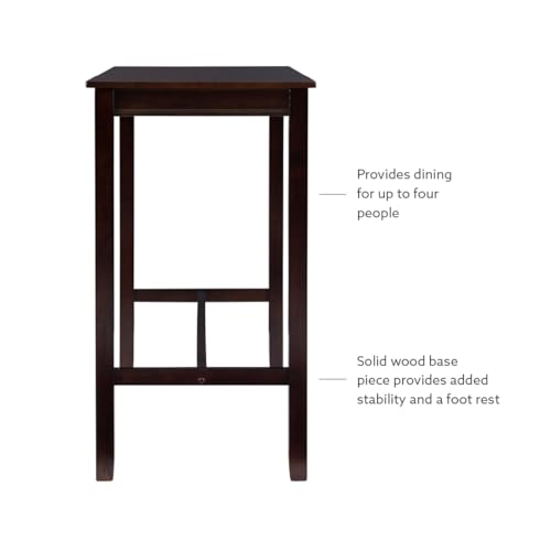 Linon Claridge Walnut 42 inch Height Bar Table - color: Walnut, size: Bar Height