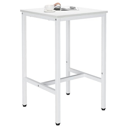 Lutown-Teen Square Bar Table, High Top Table - Industrial Metal Frame for Small Spaces & Narrow Kitchens, 23.6x23.6x36.9 in (LxWxH), Easy Assembly, White - color: White