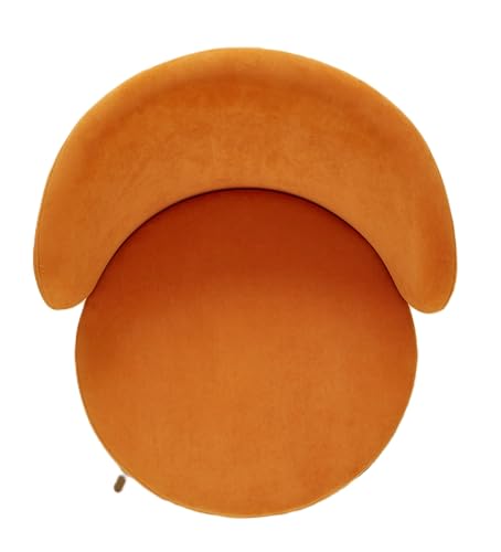 GDFStudio 27" Modern Accent Chair, Comfy Lounge Chair, Velvet Upholstered Chair, Mid Century Modern Armchair with Metal Leg, Solid Wood Frame, Cushion Barrel Side Chair for Living Room Bedroom, Orange - color: Orange + Velvet
