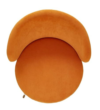 GDFStudio 27" Modern Accent Chair, Comfy Lounge Chair, Velvet Upholstered Chair, Mid Century Modern Armchair with Metal Leg, Solid Wood Frame, Cushion Barrel Side Chair for Living Room Bedroom, Orange - color: Orange + Velvet