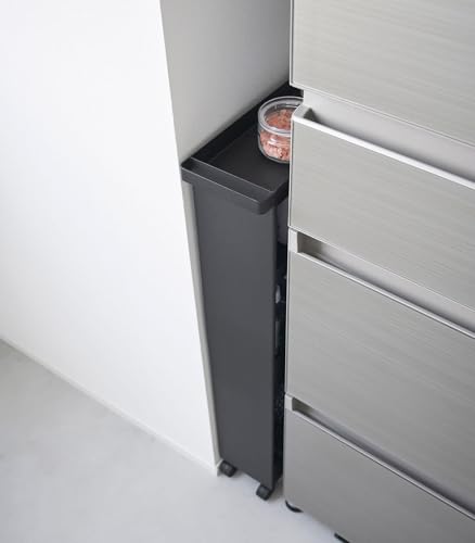 YAMAZAKI Home Tower Slim 4-Tier Rolling Storage Cart – Mobile Organizer for Kitchen Or Bathroom, 31.7" - Steel -