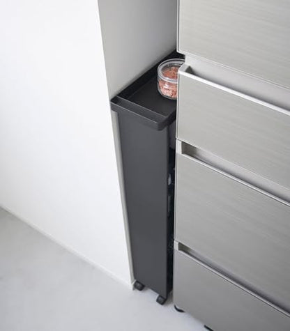 YAMAZAKI Home Tower Slim 4-Tier Rolling Storage Cart – Mobile Organizer for Kitchen Or Bathroom, 31.7" - Steel -