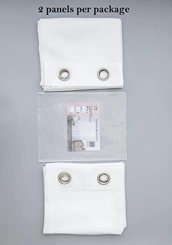 PI Transparent Sheer Curtains with Ring Top for Living Room/Bedroom 2 Panels (W52 X L145, Optical White) - color: Optical White, size: 52"W x 145"L (Pack of 2)