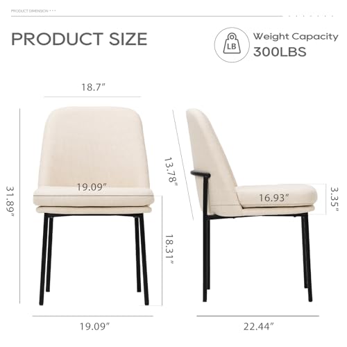 COLAMY Upholstered Dining Chairs Set of 6, Modern Dining Room Chairs with Curved Back and Metal Legs, Dinner Chair Kitchen Chairs for Dining Room and Living Room, Beige - color: Beige-f, size: Set of 6