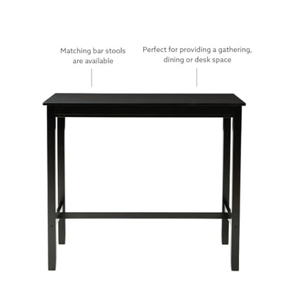 Linon 42 inch Bar Height Pub Claridge Table, Black - color: Black, size: Bar Height