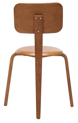 SAFAVIEH Home Collection Luella Walnut Stackable Dining Chair Set of 2 - color: Walnut