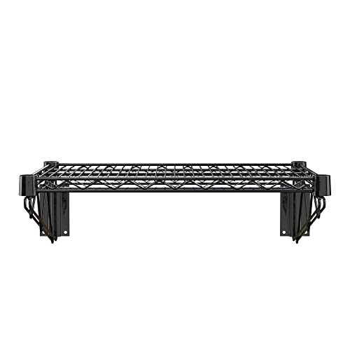 18" x 24" Black Epoxy Wire Wall Mount Shelf - color: Black, size: 18" x 24"