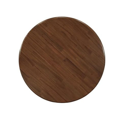 BOWERY HILL Traditional Round Rubberwood Dining Table, 36" W x 36" D x 30" H, Walnut Finish, Pedestal Base, Durable Small Kitchen or Dining Room Table, Space-Saving Antique Design - color: Walnut