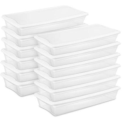Sterilite 12-Pack 41 Quart Storage Box, Stackable Clear Plastic Bins with Snap-On Lids - Heavy-Duty Organizing Containers for Closet, Bathroom, and Office - size: 41 Quart, style: 12 Pack