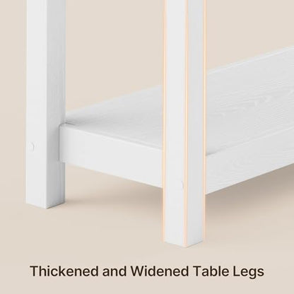 Gizoon Console Table with Outlets, White | Modern Sofa Table with 2 Drawers, Open Shelf for Living Room, Front Hall, Entrance Hall, Study Room - color: White, size: 39"W with Outlets