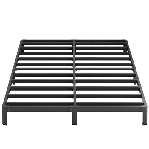 Yicensen 8 Inch Full Bed Frame No Box Spring Needed, Heavy Duty Full Size Metal Platform Bed Frame with Rounded Corner Legs, Easy Assembly, Noise Free, Black - size: Full, style: 8 Inch