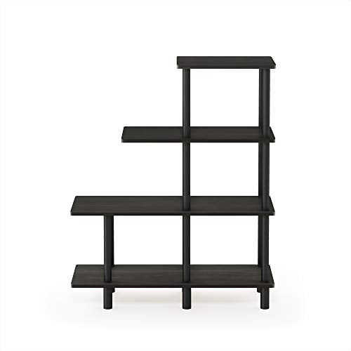 FURINNO Turn-N-Tube 4-Tier Cube Ladder Shelf, Espresso/Black - color: Espresso/Black, style: 4-Tiers, Cube Ladder