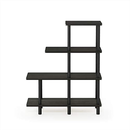 FURINNO Turn-N-Tube 4-Tier Cube Ladder Shelf, Espresso/Black - color: Espresso/Black, style: 4-Tiers, Cube Ladder