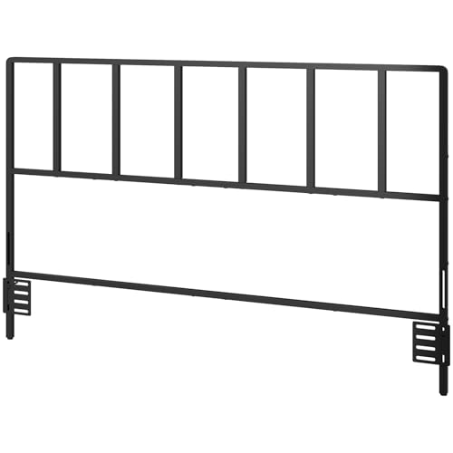MAHANCRIS Headboard Queen Size, Metal Headboards with Universal Adapters, Adjustable Height, Modern Head Board Queen Size Only for Bedroom, Black - size: Queen
