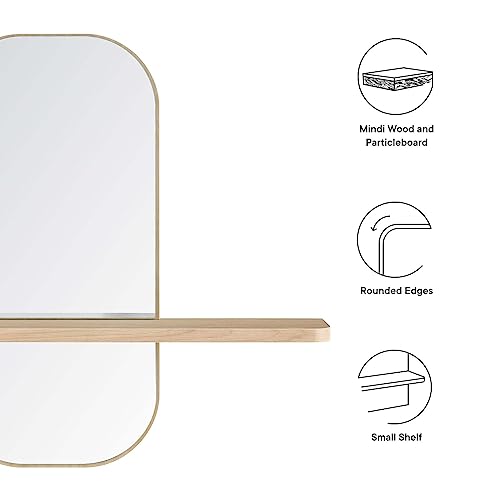 Modway EEI-6349-OAK Solstice Mirror, Oak - color: Oak