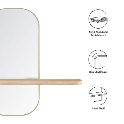 Modway EEI-6349-OAK Solstice Mirror, Oak - color: Oak
