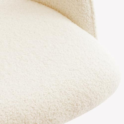 Furnimart Swivel Rolling Desk Chair, Adjustable Faux Fur Vanity Chair with Gold Legs, Cute Task Chair with Wheels for Living Room Bedroom Studying Small Places (Faux Fur White) - color: Faux Fur-white