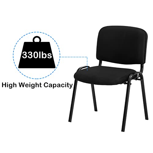 VINGLI 5-Pack Waiting Room Chairs, Stackable Chair for Office, Mesh-Black | Stacking Chairs, Armless Church Chairs, Space-saving, Guest & Reception, Office Lobby, Business Hall - color: Fabric Mesh-black, size: 5-pack