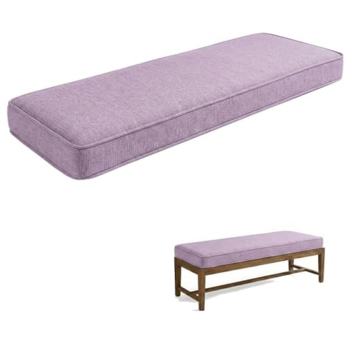 Bench Cushion for Indoor Furniture 31x14 Inch, Washable Non-Slip Bay window seat cushion with Ties & Removable Cover, Long Cushion for Dining Porch Shoe Storage Ottoman Settee mudroom Pad,Purple - color: Purple, size: 31x14x2 inch