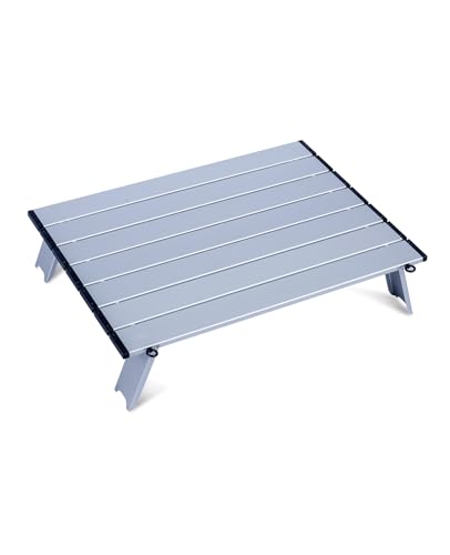 Ultralight Compact Mini Beach Picnic Folding Table with Carry Bag | with Carry Bag, for Camping Backpacking Hiking Beach Picnic - color: Silver, size: Large