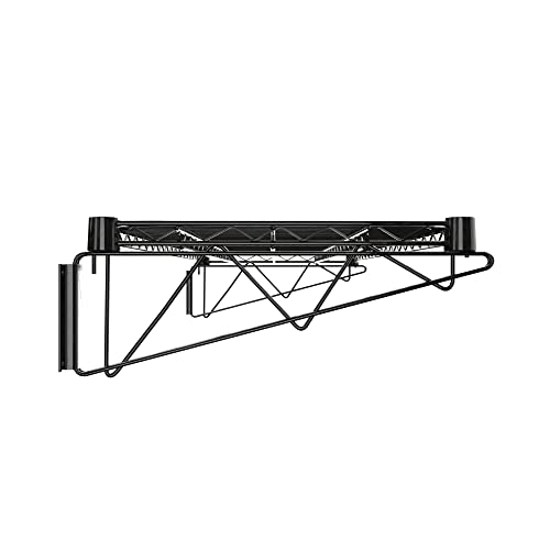 18" x 48" Black Epoxy Wire Wall Mount Shelf - color: Black, size: 18" x 48"