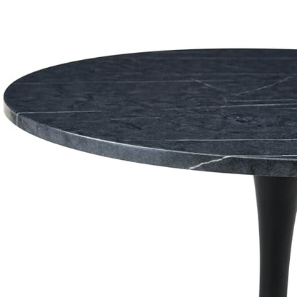 31.5" Round Dining Table, Mid-Century Modern Tulip Table with Thickened Tabletop & Metal Pedestal, Circle Bistro Table for Kitchen, Small Places, Apartments, Cafe - color: Dark Grey, size: 31.5" dining table