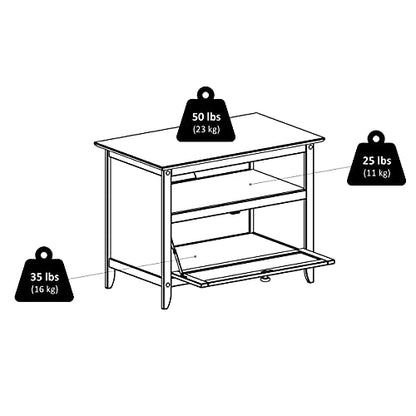 Winsome Wood Zara Media/Entertainment, Espresso, FURNITURE | Practical Storage Entertainment Cabinet with Display Shelf & Door for Living Room, Den, Office, Bedroom