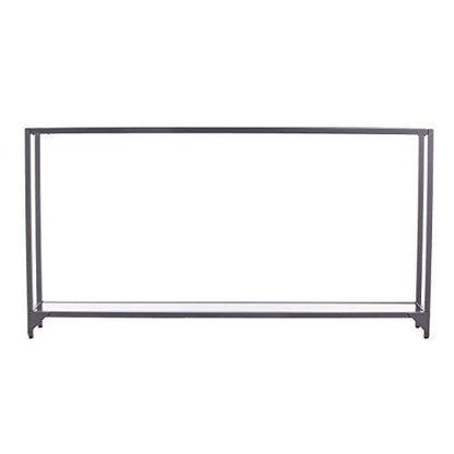 SEI Furniture - Bergen Narrow Console Table - Silver - Transitional Design, Metal and Glass - Ideal for Entryway, Living Room (CM3656) - color: Silver