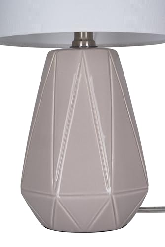Catalina Lighting Ceramic Table Lamp for Office, Living Room, Dorm or Bedroom, Smart Home Compatible, Bulb Not Included, 17", Grey