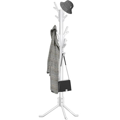 Simple Houseware Standing Coat/Hat Hanger Tree Shaped Rack, 18 Hooks, White | For Entryway, Bedroom, and Hallway - color: White