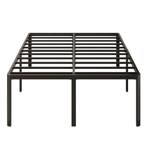 Yicensen 20 Inch Queen Bed Frame Rounded Corner Legs Platform Bed Frame Queen Size, Heavy Duty Easy Assembly, Noise Free, No Box Spring Needed, Black. - size: Queen, style: 20 Inch