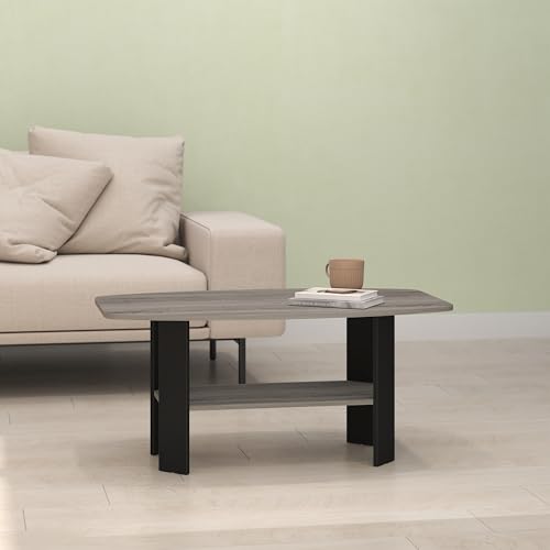 Ipoh Coffee Table, Side Table with Storage Spaces for Small Spaces, Living Room, Olive Oak/Black - color: Olive Oak/Black