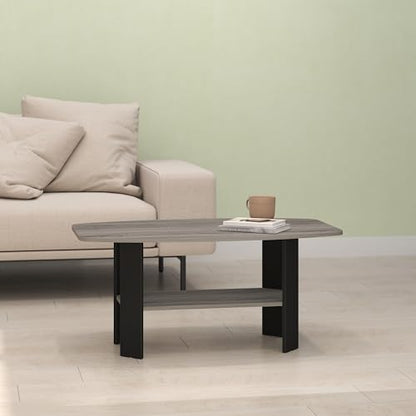 Ipoh Coffee Table, Side Table with Storage Spaces for Small Spaces, Living Room, Olive Oak/Black - color: Olive Oak/Black
